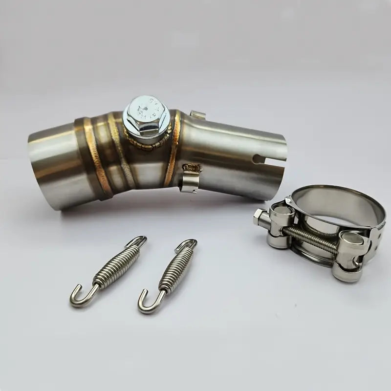 Stainless Steel Motorcycle Mid-Pipe, Compatible with Kawasaki ER6F, ER6N, Ninja 650, And Z650