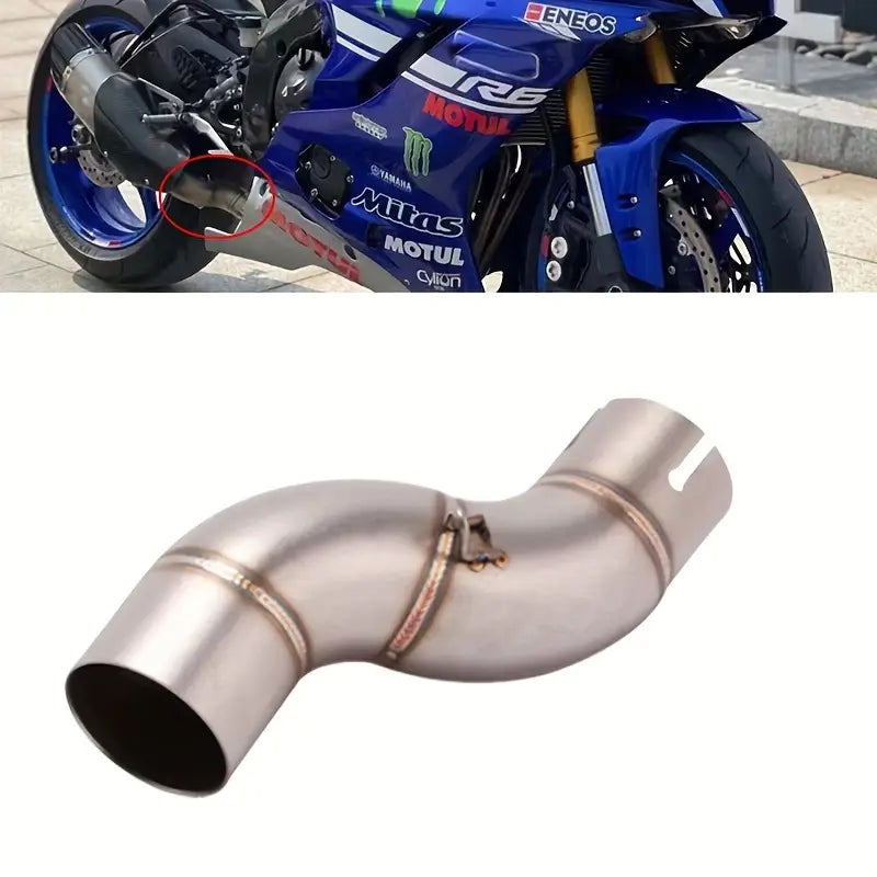 Motorcycle Exhaust Mid-Link Pipe, Suitable for Yamaha R6 (2006-2019) Slip-On Motorcycle Exhaust Mid-Link Pipe - Motorcycle Accessories - Motorcycle Mid-Section - Yamaha Connection Pipe Mid-Section - R6 Mid-Section