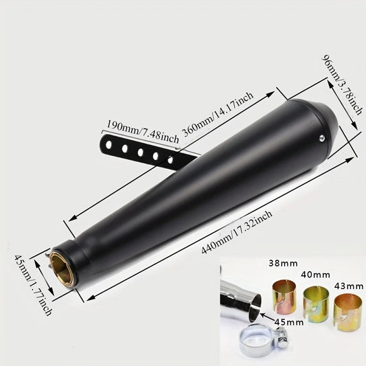 [Retro Electroplating Escap Moto Exhaust] Motorcycle Exhaust Retro Vintage Classic Electroplating Escap Moto for Cafe Racer Bobber Chopper Custom