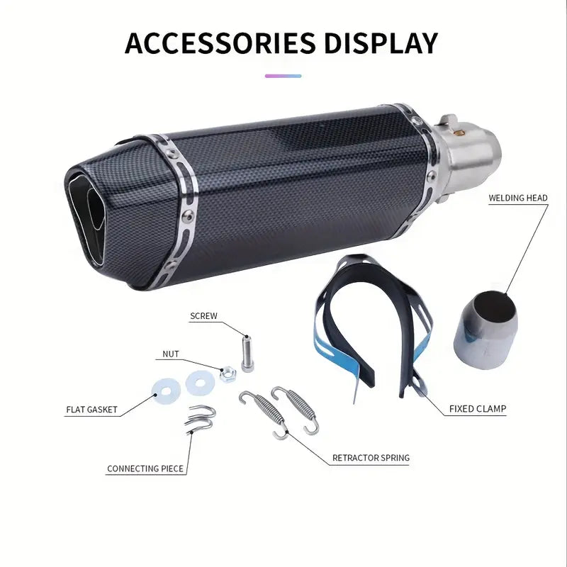 Carbon Fiber Motorcycle Exhaust Muffler Pipe 250Cc 350Cc 600Cc Escape Moto Tube for Nmax Tmax530 Msx125 GSR600