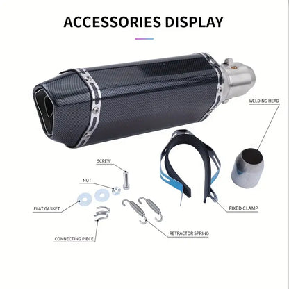 Carbon Fiber Motorcycle Exhaust Muffler Pipe 250Cc 350Cc 600Cc Escape Moto Tube for Nmax Tmax530 Msx125 GSR600
