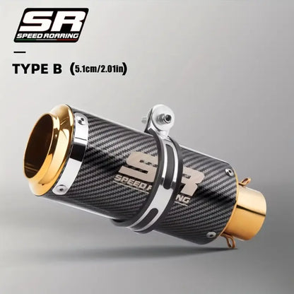 51mm Diameter SR Speed Racing Stainless Steel Exhaust Pipe - High-Performance, Golden Finish, Universal for Street Touring, Enduro, Street Sports Motorcycles & ATVs, Enduro Motorcycle Pipe | Aesthetic Pipe | Durable Construction, Motorcycle Accessories