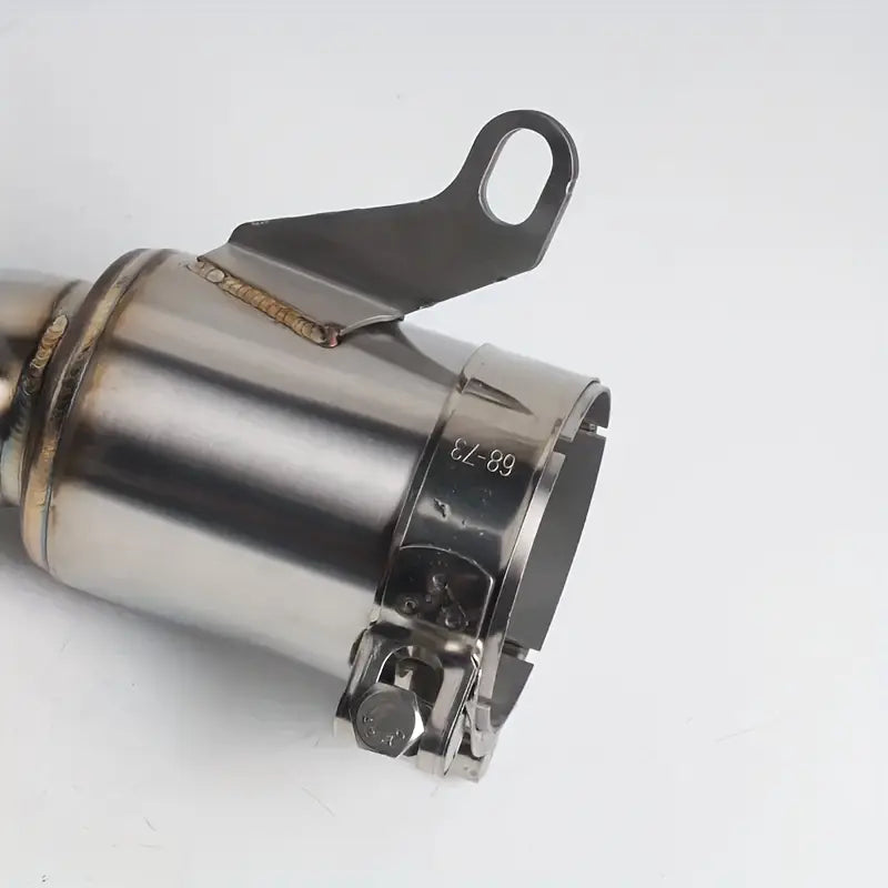 KTM 390 Adventure Stainless Steel Exhaust Midsection - No Drums Design, Professional Motorcycle Exhaust Modification for Original Factory End, Off-Road Motorcycle Upgrade|Sleek Metallic Finish|Durable Construction, Motorcycle Accessories