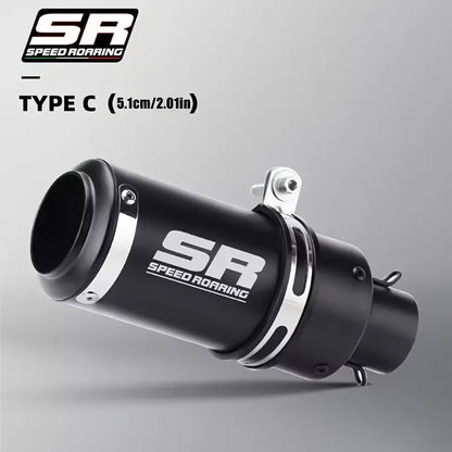 51mm Diameter SR Speed Racing Stainless Steel Exhaust Pipe - High-Performance, Golden Finish, Universal for Street Touring, Enduro, Street Sports Motorcycles & ATVs, Enduro Motorcycle Pipe | Aesthetic Pipe | Durable Construction, Motorcycle Accessories