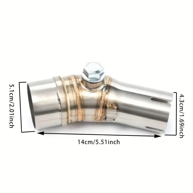 Stainless Steel Motorcycle Mid-Pipe, Compatible with Kawasaki ER6F, ER6N, Ninja 650, And Z650