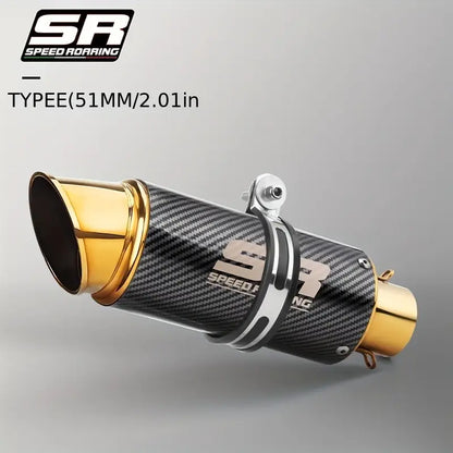 Universal modified motorcycle exhaust pipe with 51mm diameter, oblique mouth design, high performance, suitable for off-road motorcycles/street travel motorcycles/street sports motorcycles/all-terrain vehicles