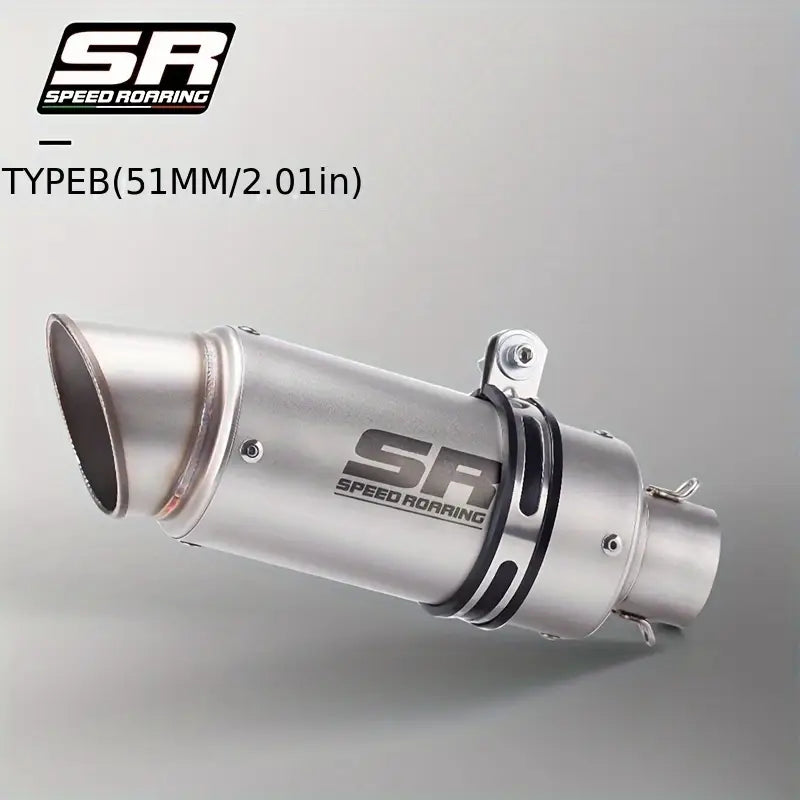 Universal modified motorcycle exhaust pipe with 51mm diameter, oblique mouth design, high performance, suitable for off-road motorcycles/street travel motorcycles/street sports motorcycles/all-terrain vehicles