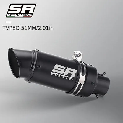 Universal modified motorcycle exhaust pipe with 51mm diameter, oblique mouth design, high performance, suitable for off-road motorcycles/street travel motorcycles/street sports motorcycles/all-terrain vehicles