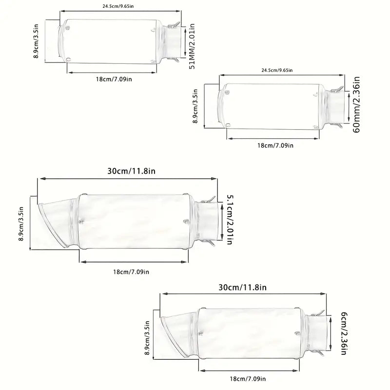 51mm Universal Motorcycle Exhaust Pipe - Stainless Steel, High-Performance, Round with Mesh, Smooth Finish, Perfect for Street Scooters & Sports Bikes, Motorcycle Accessories | Aesthetic Upgrade | Durable Construction