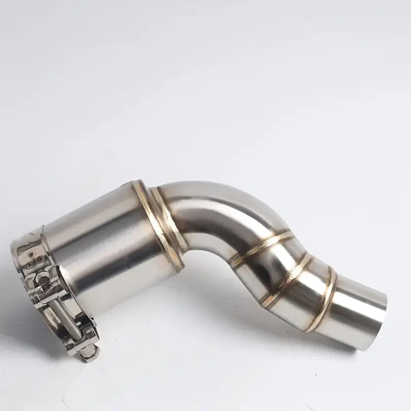 KTM 390 Adventure Stainless Steel Exhaust Midsection - No Drums Design, Professional Motorcycle Exhaust Modification for Original Factory End, Off-Road Motorcycle Upgrade|Sleek Metallic Finish|Durable Construction, Motorcycle Accessories