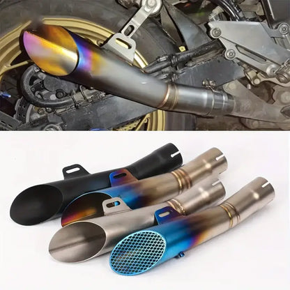 51mm Stainless Steel Universal Motorcycle Exhaust Pipe, Compatible with Street Motor Scooters, Modified Performance Upgrade Accessory