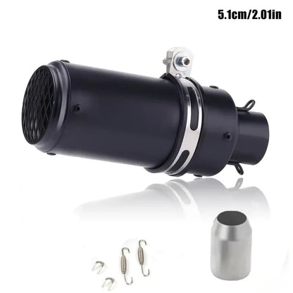 51mm Universal Motorcycle Exhaust Pipe - Stainless Steel, High-Performance, Round with Mesh, Smooth Finish, Perfect for Street Scooters & Sports Bikes, Motorcycle Accessories | Aesthetic Upgrade | Durable Construction
