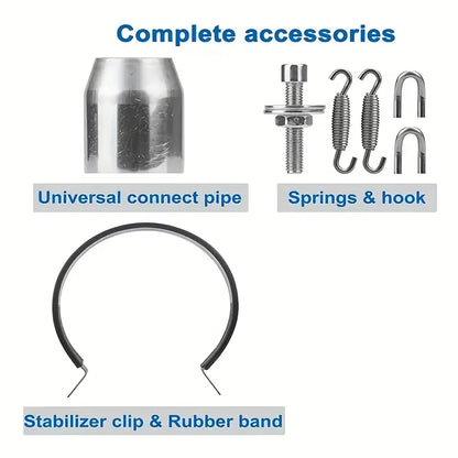51MM Universal Motorcycle Exhaust Pipe, Stainless Steel, for Street Motor Scooters
