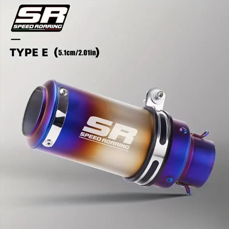 51mm Diameter SR Speed Racing Stainless Steel Exhaust Pipe - High-Performance, Golden Finish, Universal for Street Touring, Enduro, Street Sports Motorcycles & ATVs, Enduro Motorcycle Pipe | Aesthetic Pipe | Durable Construction, Motorcycle Accessories