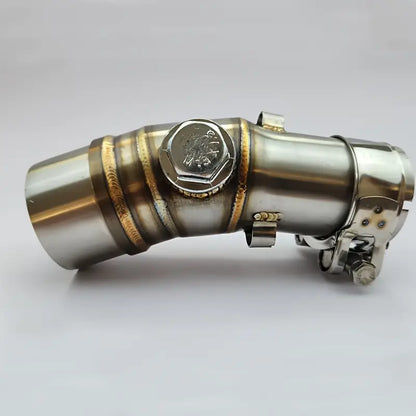 Stainless Steel Motorcycle Mid-Pipe, Compatible with Kawasaki ER6F, ER6N, Ninja 650, And Z650