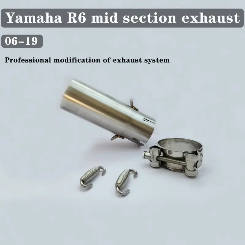 Motorcycle Exhaust Mid-Pipe Connector, Suitable for Yamaha R6 (2006-2019) Slip-On Motorcycle Exhaust Mid-Link Pipe 51 Mm - Motorcycle Accessories - Motorcycle Mid-Section - Yamaha Mid-Link Pipe - R6 Mid-Section
