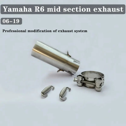 Motorcycle Exhaust Mid-Pipe Connector, Suitable for Yamaha R6 (2006-2019) Slip-On Motorcycle Exhaust Mid-Link Pipe 51 Mm - Motorcycle Accessories - Motorcycle Mid-Section - Yamaha Mid-Link Pipe - R6 Mid-Section