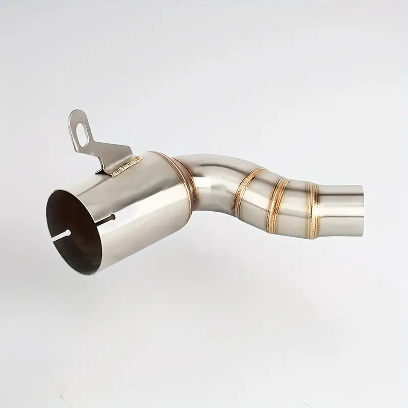 KTM 390 Adventure Stainless Steel Exhaust Midsection - No Drums Design, Professional Motorcycle Exhaust Modification for Original Factory End, Off-Road Motorcycle Upgrade|Sleek Metallic Finish|Durable Construction, Motorcycle Accessories