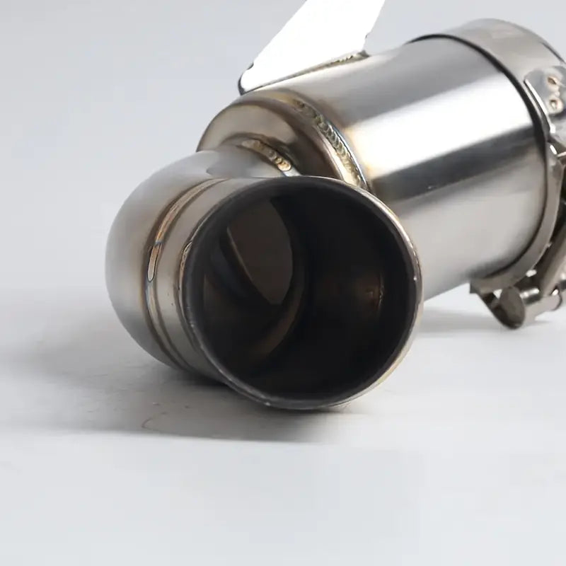 KTM 390 Adventure Stainless Steel Exhaust Midsection - No Drums Design, Professional Motorcycle Exhaust Modification for Original Factory End, Off-Road Motorcycle Upgrade|Sleek Metallic Finish|Durable Construction, Motorcycle Accessories