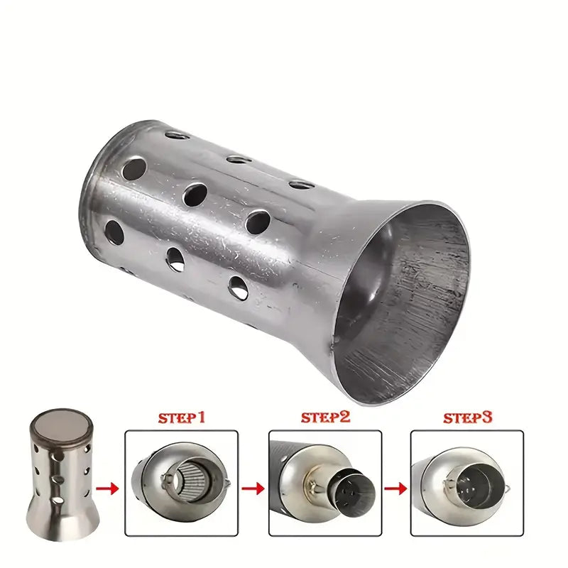Stainless Steel Motorcycle DB Killer Exhaust Pipe - Easy Install, Adjustable & Removable, Reduces Deep Notes for a More Pleasant Sound - Fits Kawasaki, for SUZUKI, for HONDA, Yamaha, for BMW