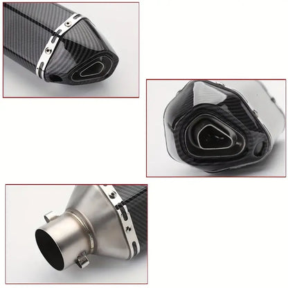 Stainless Steel Motorcycle Exhaust Pipe, 38-51mm Universal Fit, DB Killer Built-in, Compatible with Street Motor Scooters, Off-Road Motorcycles