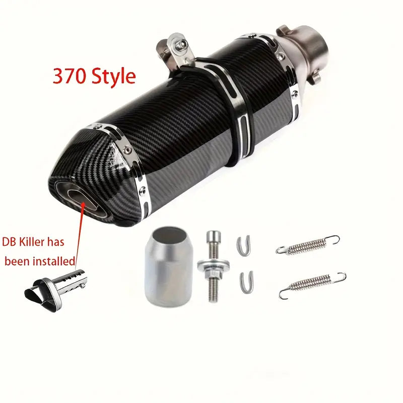 Stainless Steel Motorcycle Exhaust Pipe, 38-51mm Universal Fit, DB Killer Built-in, Compatible with Street Motor Scooters, Off-Road Motorcycles