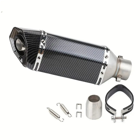1 set/motorcycle exhaust pipe, 51mm caliber, built-in detachable DK-sound wave size freely adjustable suitable for off-road motorcycles, street motorcycles, street sports motorcycles. All-terrain motorcycles and most motorcycles, all imitation carbon