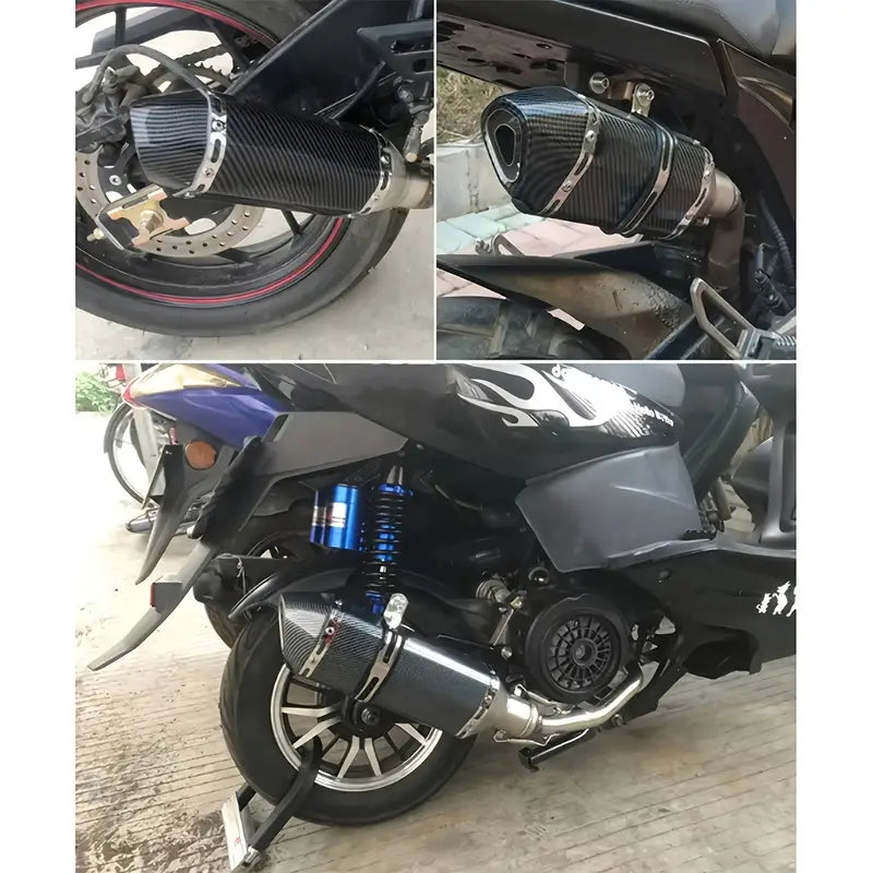 Stainless Steel Motorcycle Exhaust Pipe, 38-51mm Universal Fit, DB Killer Built-in, Compatible with Street Motor Scooters, Off-Road Motorcycles