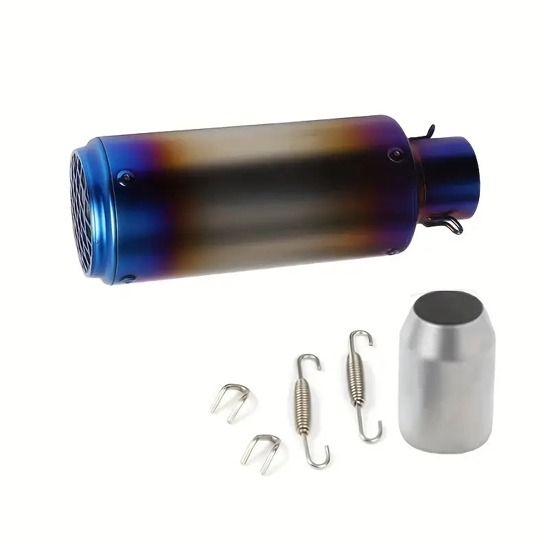 51mm Universal Motorcycle Exhaust Pipe - Stainless Steel, High-Performance, Round with Mesh, Smooth Finish, Perfect for Street Scooters & Sports Bikes, Motorcycle Accessories | Aesthetic Upgrade | Durable Construction