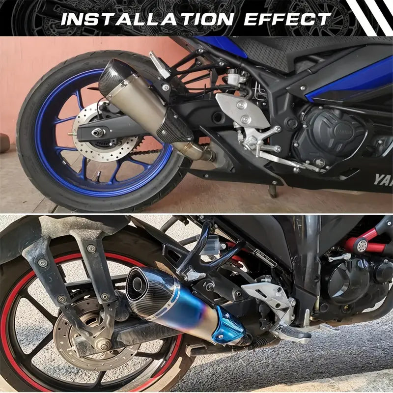 Universal Alfa Motorcycle Modified Exhaust Pipe 51Mm Exhaust Suitable for R3 MT07 FZ1 R6 R15 ZX6R ZX10 Z900 Z400 1000 CBR1000 GSXR1000 And Most Other Motorcycles Installation Use Built-In DB Killer