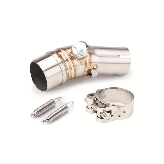 Stainless Steel Motorcycle Mid-Pipe, Compatible with Kawasaki ER6F, ER6N, Ninja 650, And Z650