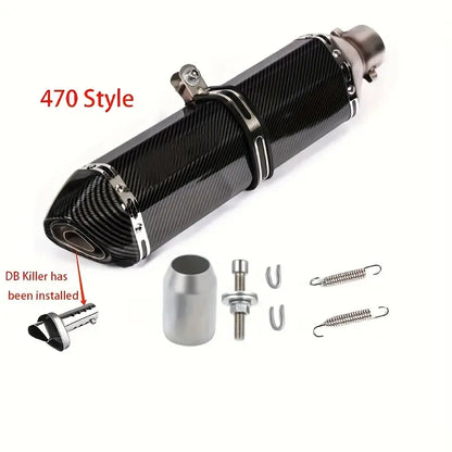 Stainless Steel Motorcycle Exhaust Pipe, 38-51mm Universal Fit, DB Killer Built-in, Compatible with Street Motor Scooters, Off-Road Motorcycles