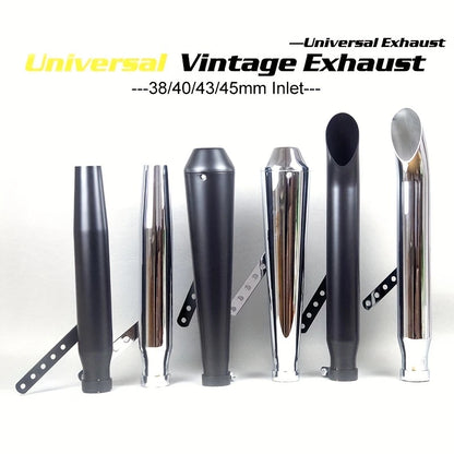[Retro Electroplating Escap Moto Exhaust] Motorcycle Exhaust Retro Vintage Classic Electroplating Escap Moto for Cafe Racer Bobber Chopper Custom