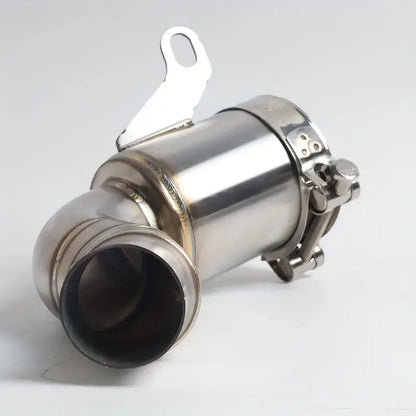 KTM 390 Adventure Stainless Steel Exhaust Midsection - No Drums Design, Professional Motorcycle Exhaust Modification for Original Factory End, Off-Road Motorcycle Upgrade|Sleek Metallic Finish|Durable Construction, Motorcycle Accessories