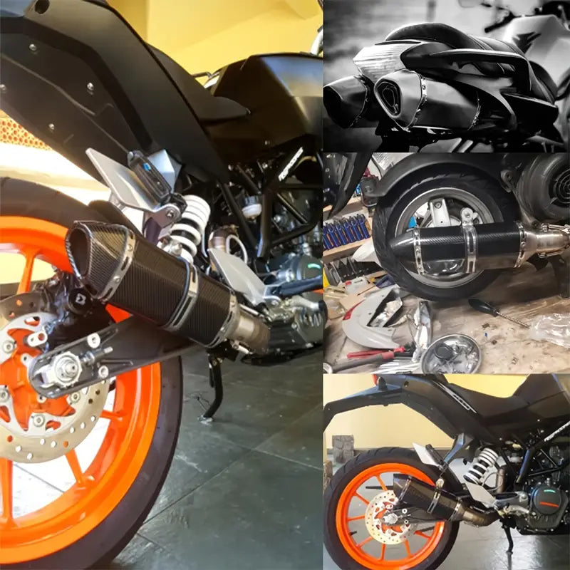 Stainless Steel Motorcycle Exhaust Pipe, 38-51mm Universal Fit, DB Killer Built-in, Compatible with Street Motor Scooters, Off-Road Motorcycles